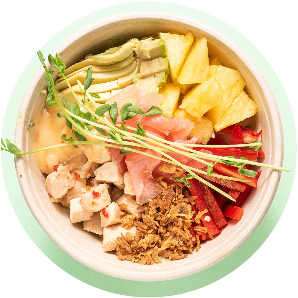 Sweetchili chicken bowl California Poké Bár Budapest
